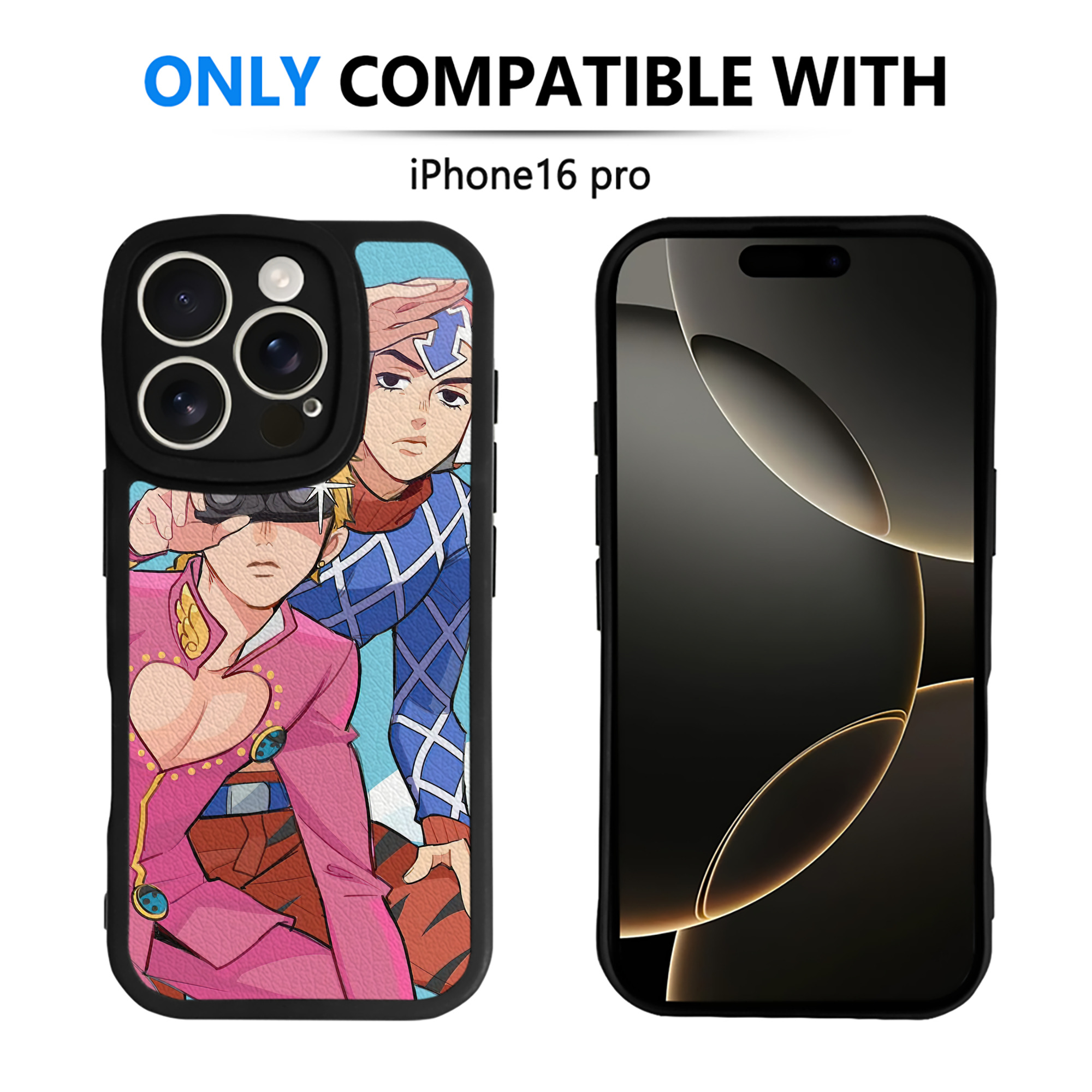 （画像用） ジョジョの奇妙な冒険 JoJo's Bizarre Adventure 【iPhone 16シリーズ対応】シリコンスマホケース（レザー調） 材質：シリコン